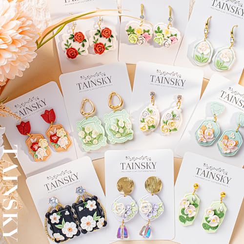 TAINSKY Polymer Clay Cutters - 22 Shapes Frame Clay Cutters, Boho Polymer Clay Cutters for Earrings Jewelry Making, Window Clay Cutters for Polymer Clay Jewelry. (Style-A) - color: Frame Set