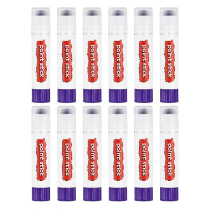 PATIKIL Tempera Paint Sticks, 12 Pcs Solid Tempera Paints Sticks Washable Bulk Markers Pen Quick Drying for Artists Beginners Art Supplies, Purple - color: Puple