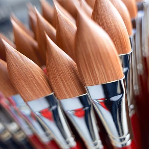 da Vinci Watercolor Series 5584 CosmoTop Spin Paint Brush, Pointed Oval Synthetic with Red Handle, Size 20 - size: Size 20, style: Pointed Oval