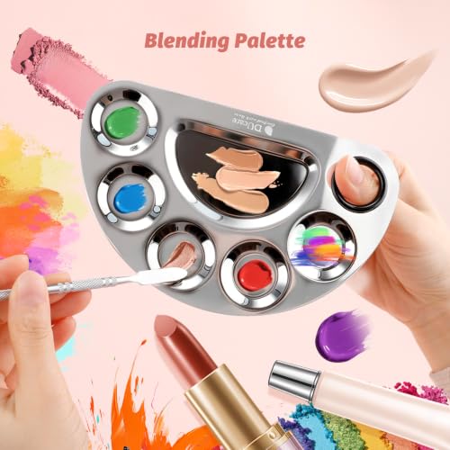 DUcare Makeup Mixing Palette, Upgrad Stainless Steel Metal Mixing Tray with Spatula Artist Tool for Mixing Foundation Nail-Art