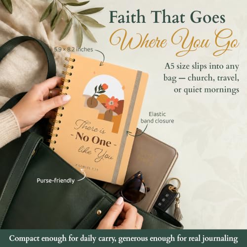 Only Zest Hardcover Blank Christian Notebook – 140 Pages, No One Like You | Lined Pages with Bible Verse Cover – Inspirational Writing Spiral Notebook for Bible Study and Prayer - color: No One-Yellow