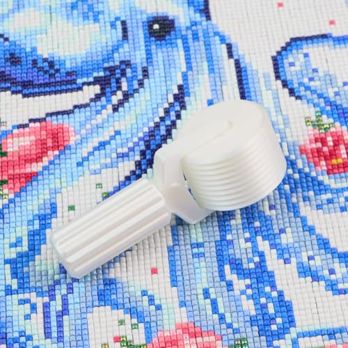 Diamond Painting White Roller, Pressure Roller for Diamond Art Canvas, Flatten and Secure Diamonds Easily, DIY Diamond Painting Accessories - color: White