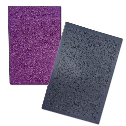 Mushroom Pumpkin Polymer Clay Texture Sheets Mats for Polymer Clay Earrings Making Leaves Nuts Texture Impressions DIY Tools for Pottery Earrings Jewelry Making DIY Craft Supply