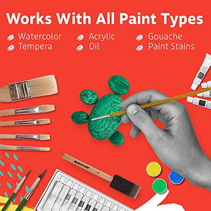 Artlicious Foam Brushes Wood Handle Brush Set - Use with Craft, Watercolor, Oil, Gouache Paints, Face Art, Miniature Detailing and Rock Painting - style: 25 Pack-2
