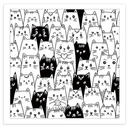 CHGCRAFT Cat Heads Polymer Clay Texture Sheets Seamless Pattern Silicone Texture Stamp Clay Texture Mat Modeling Pattern Pad Sheets for Jewelry and Earrings Tools, 5.5x5.5 inch - style: Cat Heads