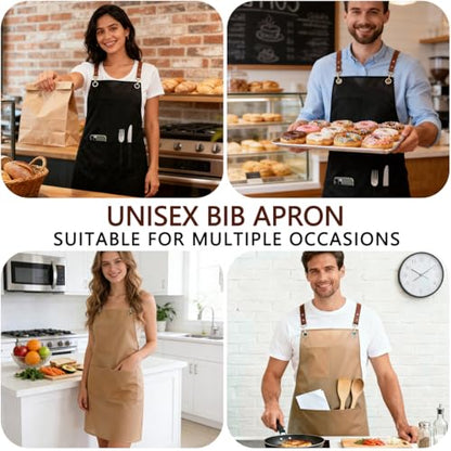 2 Pack Waterproof Translucent Apron with Large Pockets,Cross Back Apron Cooking Apron for Dishwashing,Cleaning Fish, - color: Black&brown