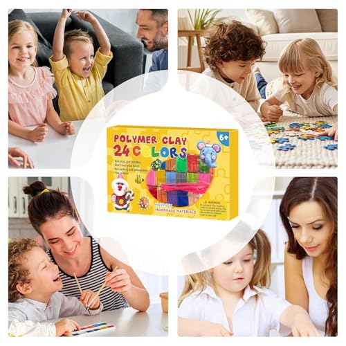24-Color Self-Hardening Dough Toys - Air Dry Clay Kit, Kids Modeling Sculpting Foam with Sculpt Tools, Magic Crafting Pack, DIY Educational Slimes Set, Colorful Medium for School Art Projects