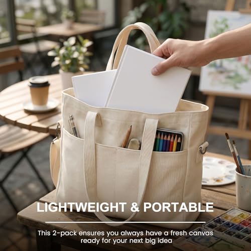 Koogel 2PCS Blank Hardbound Sketch Notebooks, White Drawing Notebooks 5.7" x 8.2" Hardcover Sketchbooks Blank Thick Smooth Notebook for Kids to Write Stories 50 Sheets 100gsm Inner Paper