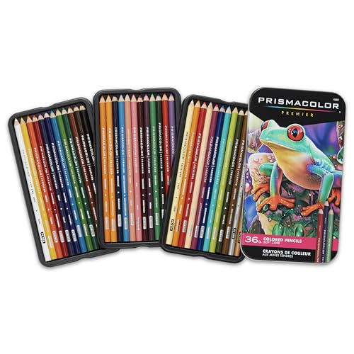 Prismacolor Premier Colored Pencils, Soft Core, Assorted Colors, 36 Count - Durable, Vibrant, Ultra-Smooth, Adult Coloring, Drawing, Sketching, Arts & Crafts - size: 36-Count