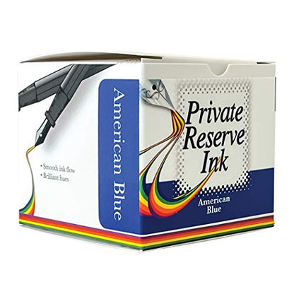 Private Reserve Premium Fountain Pen Ink, 60ml Bottle, American Blue | Premium fountain pen ink with smooth flow, rich color, and reliable everyday writing performance. - color: American Blue