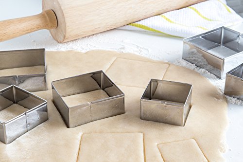 Fox Run, 1 x 2.75 x 2.75 inches, Square Cookie Cutter Set - color: Square Cookie Cutter Set