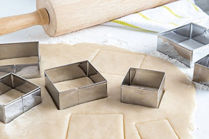Fox Run, 1 x 2.75 x 2.75 inches, Square Cookie Cutter Set - color: Square Cookie Cutter Set