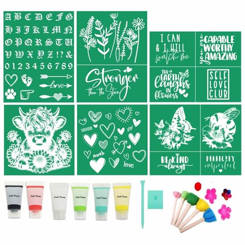 19PCS Sunflowers Silk Screen Stencils,Mini Chalk Paste,be Kine Self Adhesive Screen Printing Stencil Reusable Mesh Stencil Letter Transfers for Chalk Paste Paint on Wood,Fabric,DIY Home Decor 10g/pc - color: 19pcs mini chalk paste