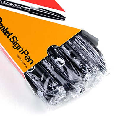 Pentel® Sign Pens®, Fine Point, 2.0 mm, Black Barrel, Black Ink, Pack Of 24 Pens - color: 블랙., size: 12 Count (Pack of 2)