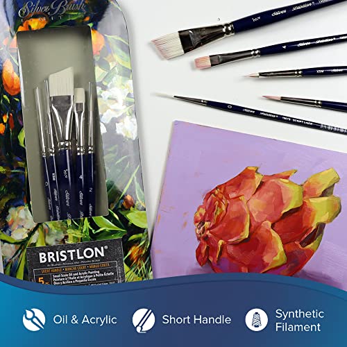 Silver Brush Limited Bristlon Small Scale Oil & Acrylic 5pc Set, 1905S - color: Detail Set, size: 5 count
