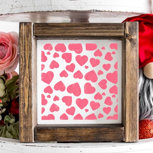 JarThenaAMCS 16Pcs Heart Shaped Stencils Assorted Stencils Reusable Love Heart Plastic Drawing Painting Template for Mother's Day Valentine's Day DIY Art Craft Painting on Wood - style: Heart