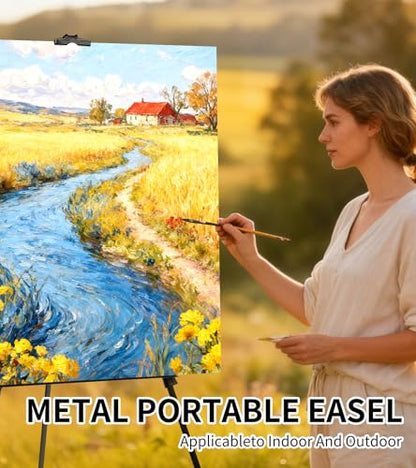 Display Easel Stand for Sign, Adjustable Portable 63'' Tripod with Carry Bag, Artist Easels Canvas Stand for Table-Top Displaying/Painting/Wedding Signs