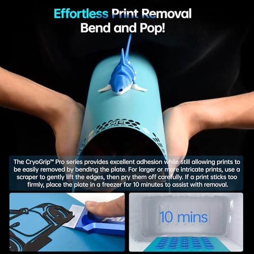 BIGTREETECH BIQU CryoGrip Pro Glacier for Kobra 3 Combo/Kobra 3 V2 3D Printer 250x250MM Build Plate High Adhesion Heated Bed Cover Upgrade Removable & Easy Clean Spring Steel Sheet - style: Glacier-Original(Kobra 3 Combo)