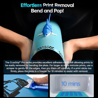 BIGTREETECH BIQU CryoGrip Pro Glacier for Kobra 3 Combo/Kobra 3 V2 3D Printer 250x250MM Build Plate High Adhesion Heated Bed Cover Upgrade Removable & Easy Clean Spring Steel Sheet - style: Glacier-Original(Kobra 3 Combo)