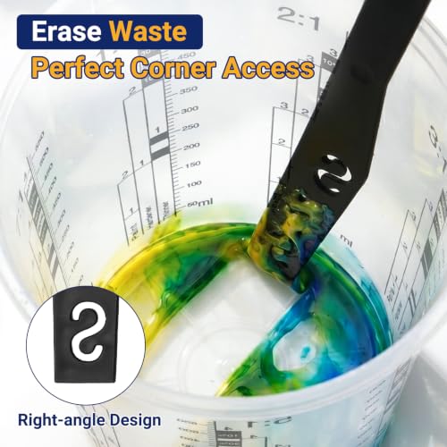 Gartful 12 Pack 19oz Clear Plastic Measuring Cups with 12 Stir Sticks, Disposable Graduated Mixing Cups with ml Scale & 3-Column Paint/Hardener/Thinner Mixing Ratios (1:1-7:1) for Epoxy Resin, Paint - size: 19oz / 570ml - 12 Set