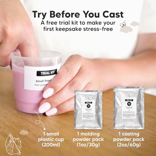 KeaBabies Baby Casting Kit Hands and Feet Mold - 3D Newborn Hand Casting Kit & Stylish Wood Base, Easy DIY Infant Foot Molds 0-9 Months, First Christmas & Baby Keepsake Shower Gifts (Round, Ash Wood) - color: Ash Wood, style: Round