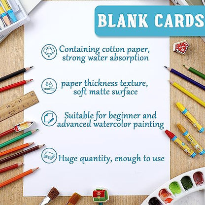 Spiareal 100 Sheets 11 x 15 Inch Watercolor Paper Bulk 140 Lb/300 GSM White Construction Paper Cold Press Blank Cotton Art Paint White Color Pad Artists Drawing Christmas Cards - size: 11 x 15 Inch
