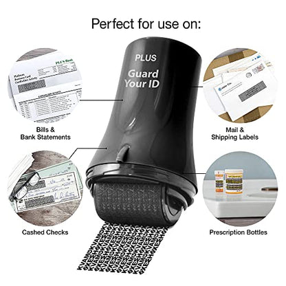Guard Your ID Wide Advanced Roller 2.0 Identity Theft Prevention Security Stamp Black - color: Black, size: wide