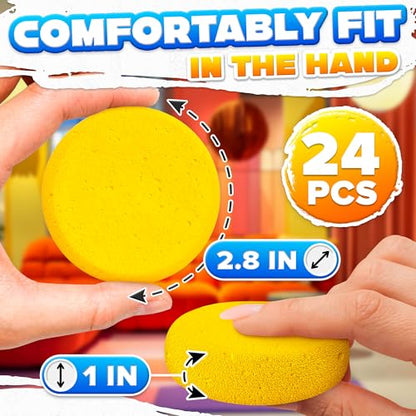 24 Pcs Clay Sponges for Pottery - Small 2.8" Tack Sponge Applicator Set for Light Duty Detail Work, Synthetic Tack Cleaning Sponges - Multi-Use Set for Pottery, Leather Care, Face Painting & Craft - style: 24Pcs