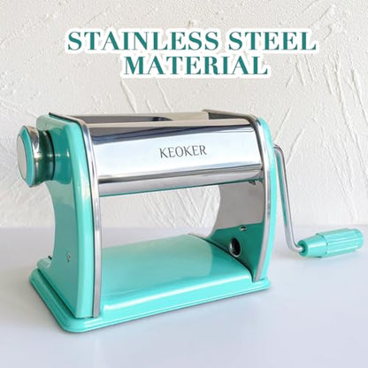 KEOKER Clay Press Machine, Polymer Clay Press Machine for Making Clay Earrings, Polymer Clay Roller Machine, 7 Thickness Stainless Steel Polymer Clay Pasta Machine, Polymer Clay Tools - color: Lake blue