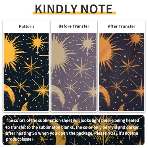 Night Sky Sublimation Transfer Ink Sheets for Cricut Mug Press,Sublimation Paper for Blanks Mug Tumbler T-Shirt Tote Bag,8pcs 12x12inch - color: Night Sky