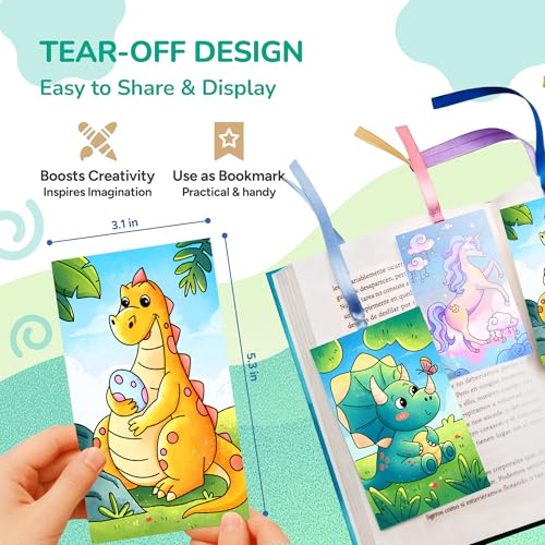 JoyCat 2 Pack Pocket Paint with Water Coloring Books for Kids, Art & Craft Activity Toy Set, Creative Travel & Home Painting Kit, Gifts for Girls & Boys Ages 3-8 (Magical Pony & Dinosaurs) - style: 2 Pack - Magical Pony & Dinosaurs
