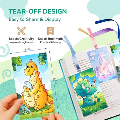 JoyCat 2 Pack Pocket Paint with Water Coloring Books for Kids, Art & Craft Activity Toy Set, Creative Travel & Home Painting Kit, Gifts for Girls & Boys Ages 3-8 (Magical Pony & Dinosaurs) - style: 2 Pack - Magical Pony & Dinosaurs