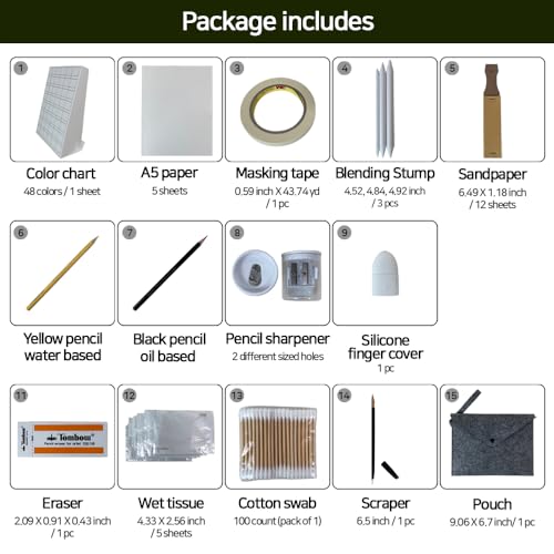 BERRYCANVAS Artists' Soft Oil Pastels Premium Set of 48 + Kits