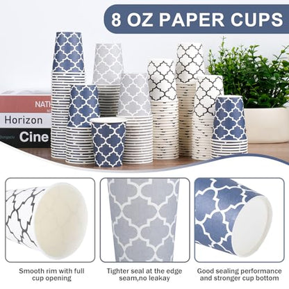 Clawsoff 300 Pack Paper Cups 8 oz, Disposable Coffee Cups 8 OZ Colourful Hot/Cold Beverage Drinking Cups for Office Party Home Picnic - color: Blue, size: 8 oz