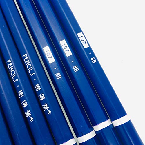 XDT#8B Drawing Pencils 24 Piece Set, Pro Art Graphite Sketching&Shading Supplies, Ideal For Kid Beginner Student Adults Artist - color: 8B 25 Pc Set
