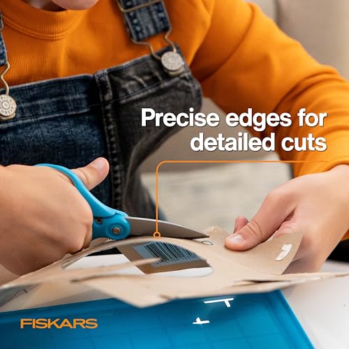Fiskars 6" Kids Super Scissors with PowerCut Technology to Boost Cutting Power, Perfect for Multiple Paper Layers, Foam & Cardboard, Integrated Wire Cutter for Pipe Cleaners, Craft & School Supplies - style: Super Scissors
