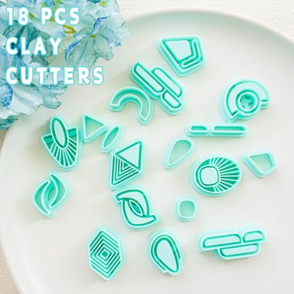 Tainsky 19 Shapes Embedded Polymer Clay Cutters - Gem Clay Jewelry Making Tools, Earring Cutters (B) - color: B Set