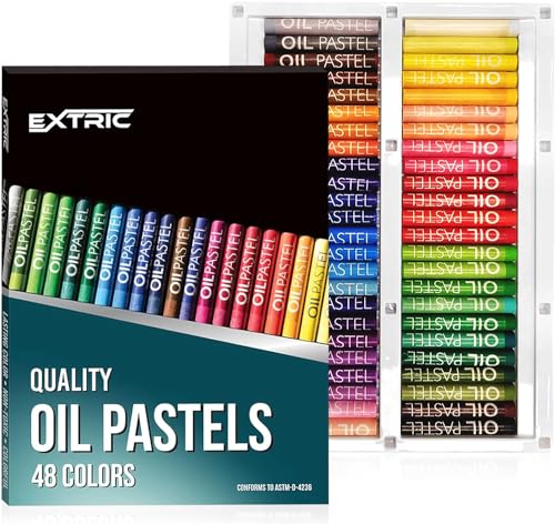 EXTRIC Oil Pastels - 48 Count Soft Pastels for Kids & Artists - size: 48 Count (Pack of 1)