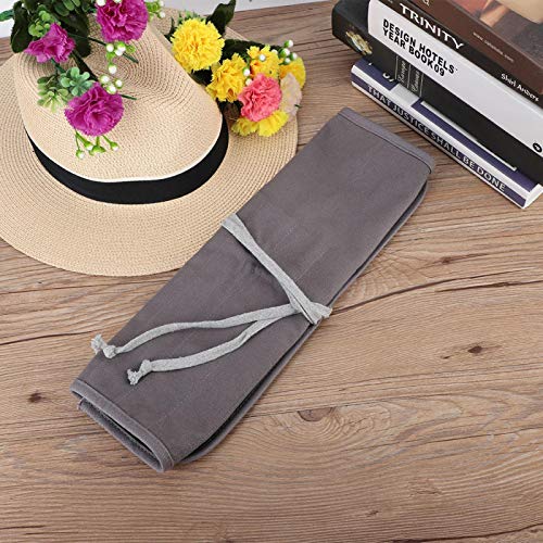 GLOGLOW Storage Organizer Roll-Up Case Bag, Compact Portable Painting Tool Bag Gray Travel Brush Organizer for Artists Art Supplies Home or Studio Use