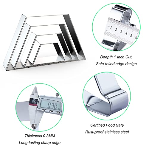 Trapezoid Cookie Cutter Set Large - 5 Inch, 4 Inch, 3 Inch, 2 Inch - Geometric Frame Plaque Cookie Cutters Shapes Molds - Stainless Steel - color: Trapezoid