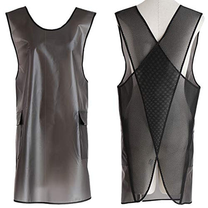 NEWGEM Waterproof Apron with Pockets for Women Cooking Painting Baking Gardening - color: Black Transparent