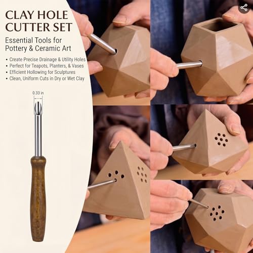 12PCS Pottery Tools Kit for Beginners Clay Sculpting & Ceramic mud Tools Set with Sponge Carving Supplies Cleaning Easy-to-Use Pottery Starter Kit for DIY Craft & Clay Modeling