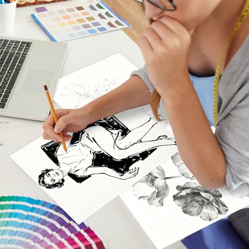 gisgfim 50 Sheets Bristol Paper Smooth 9×12 inches 100lb/270g Artist Paper for Adults and Students Markers Pen and Ink - size: 9×12