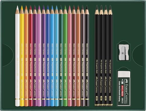 Faber-Castell Polychromos and Pitt Graphite Matte Gift Art Set | Back to School Favorites |1 Count (Pack of 23), Multicolor 23 - style: 23 Count