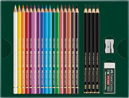Faber-Castell Polychromos and Pitt Graphite Matte Gift Art Set | Back to School Favorites |1 Count (Pack of 23), Multicolor 23 - style: 23 Count