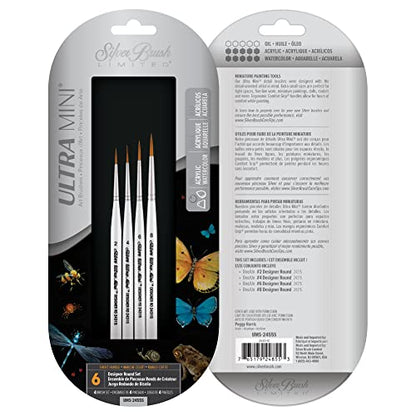Silver Brush UMS-2455S Ultra Mini Ultimate Round Short Handle Brush Set, 4 Per Pack - color: Designer Round Set, size: 4 Pc