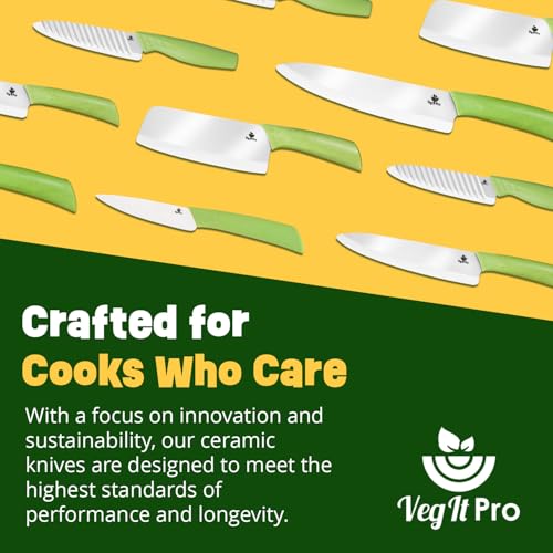 Ceramic Knife Set with Ergonomic Handle, Non-Reactive and Professional Chopping Knife Featuring Sharp, Santoku Blades for Cutting Vegetables & Fruits, Ceramic Kitchen Knives Set of 3 - 6”, 4”, 8” - style: 4, 6, 8 inch