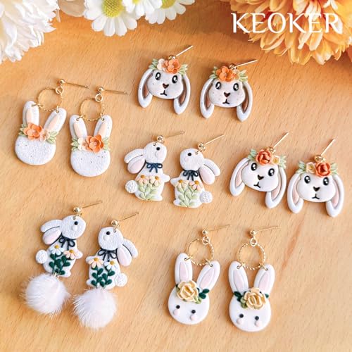 KEOKER Polymer Clay Cutters - 21 Shapes Easter Egg Cutters for Jewelry Making - color: Easter clay cutters A+B