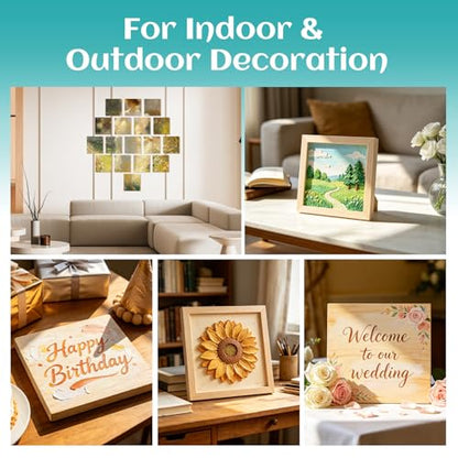 ESRICH 8x8 Inch Wood Panels, 2 Pack Square Craft Wood Canvas Boards, Blank Unfinished Wooden Art Board for DIY Art Creations Such as Painting, Acrylic Pouring, Resin, Burning, Collage, etc. - size: 8IN-2Pack