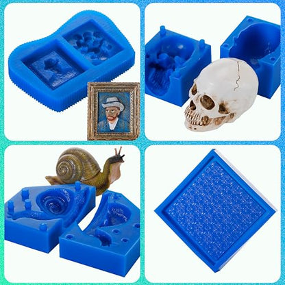 BBDINO Silicone Mold Making Kit, Liquid Silicone for Molds Making 30A Sapphire Blue, High Strength Silicon Rubber 4.4 lbs, 1:1 by Volume Ideal for Mold Casting of Resin/Jewelry/Candle/Concrete/Plaster - size: Sapphire Blue 70.6 Oz